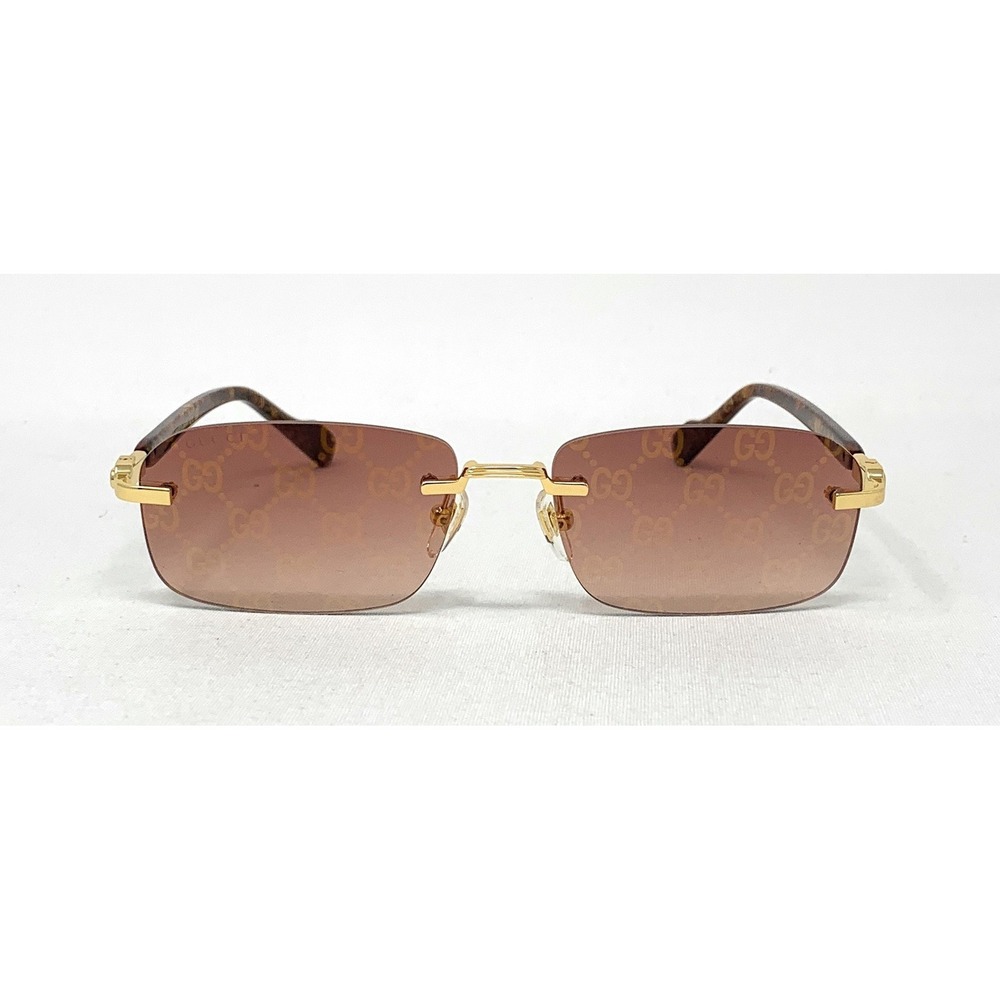 GUCCI Men's Sunglasses GG1221S 004 Gold Yellow Red Gradient Rimless 56mm - Picture 3 of 6